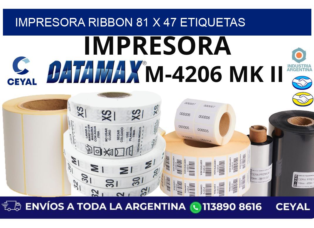 impresora ribbon 81 x 47 etiquetas