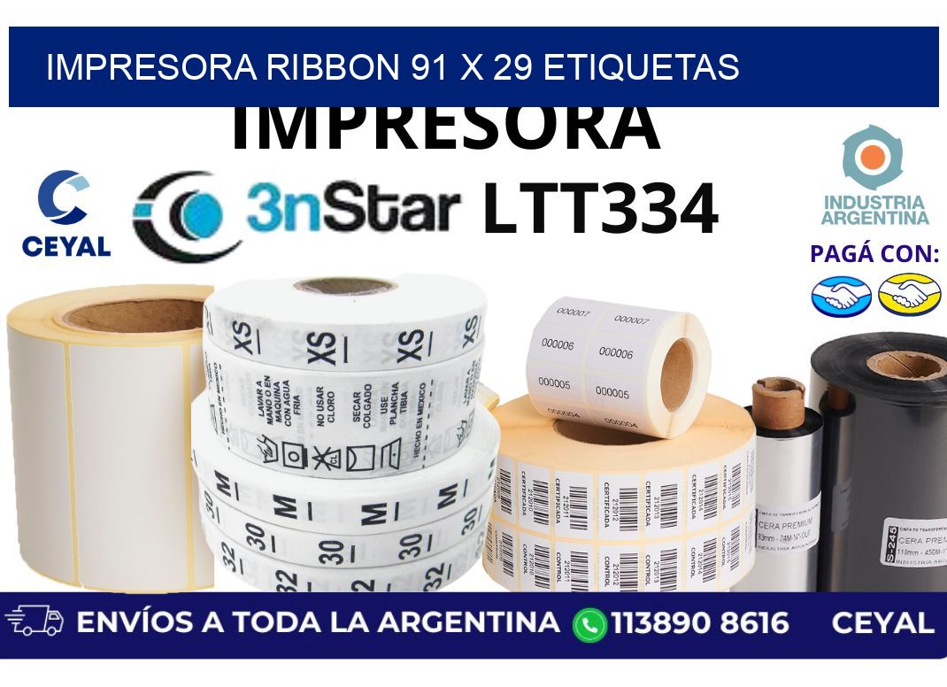 impresora ribbon 91 x 29 etiquetas