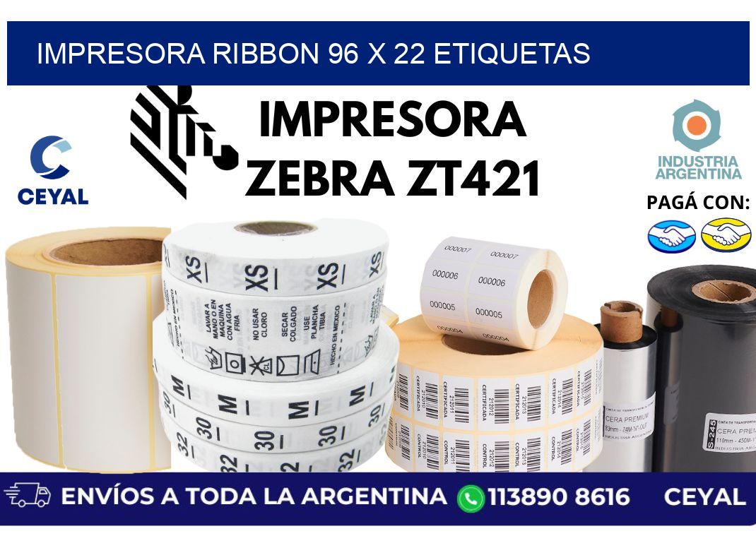 impresora ribbon 96 x 22 etiquetas