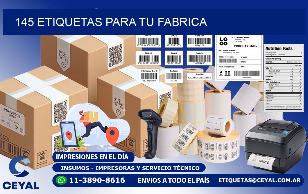 145 etiquetas para tu fabrica