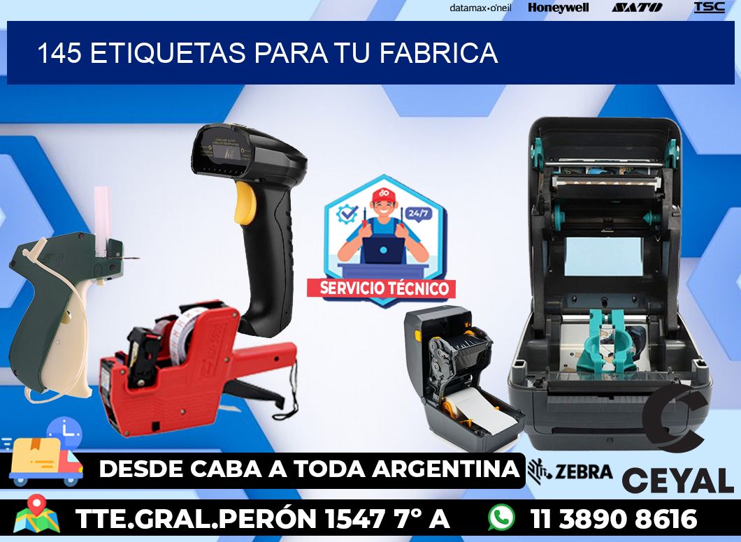 145 etiquetas para tu fabrica