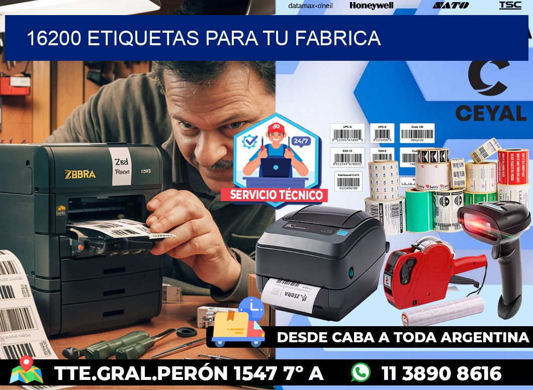 16200 etiquetas para tu fabrica