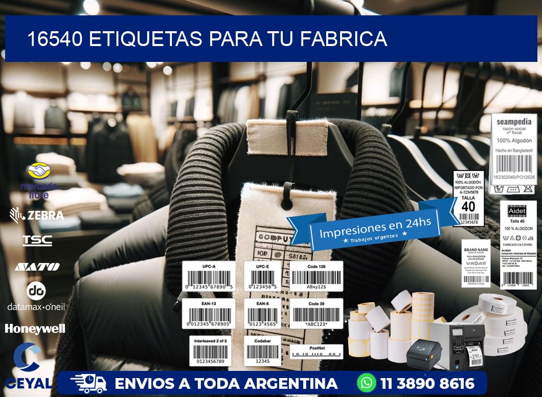 16540 etiquetas para tu fabrica