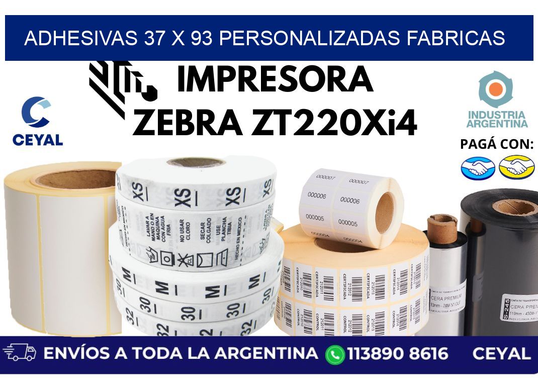 adhesivas 37 x 93 personalizadas fabricas
