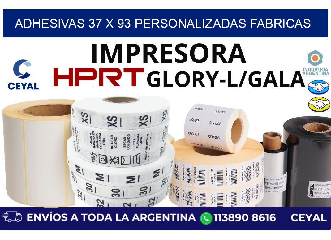 adhesivas 37 x 93 personalizadas fabricas