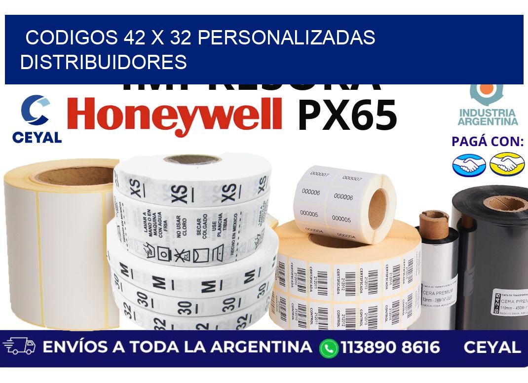 codigos 42 x 32 personalizadas distribuidores