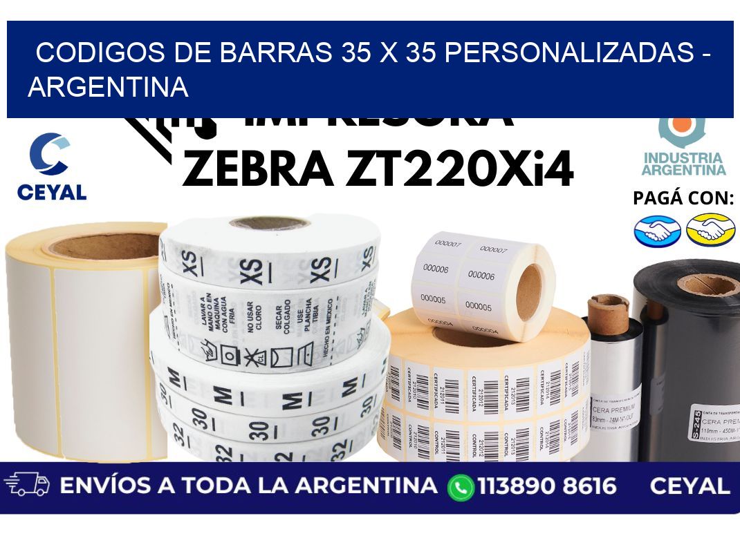 codigos de barras 35 x 35 personalizadas - Argentina