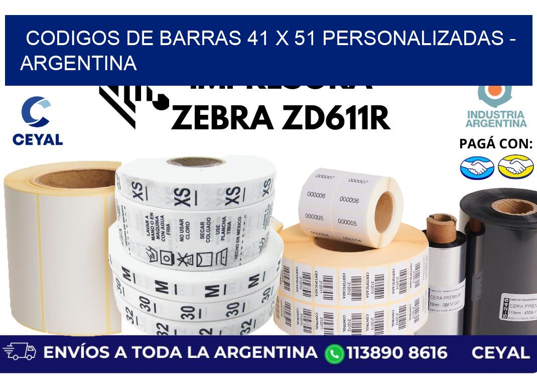 codigos de barras 41 x 51 personalizadas – Argentina