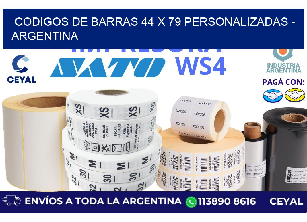 codigos de barras 44 x 79 personalizadas - Argentina