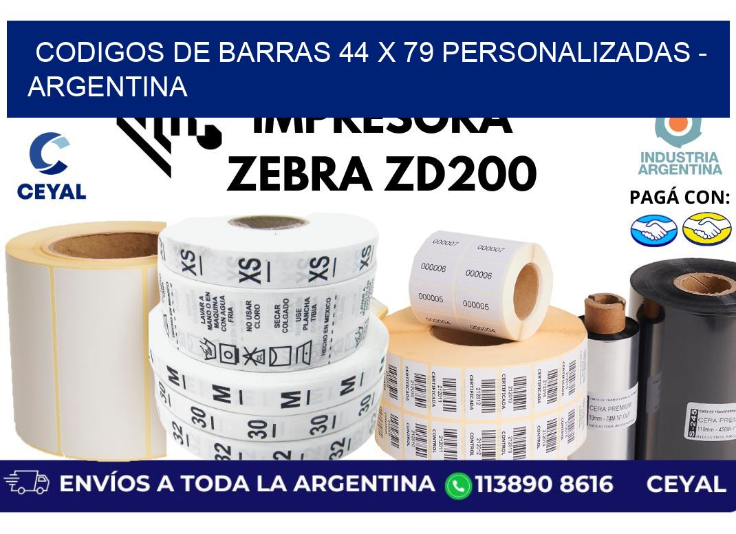 codigos de barras 44 x 79 personalizadas – Argentina