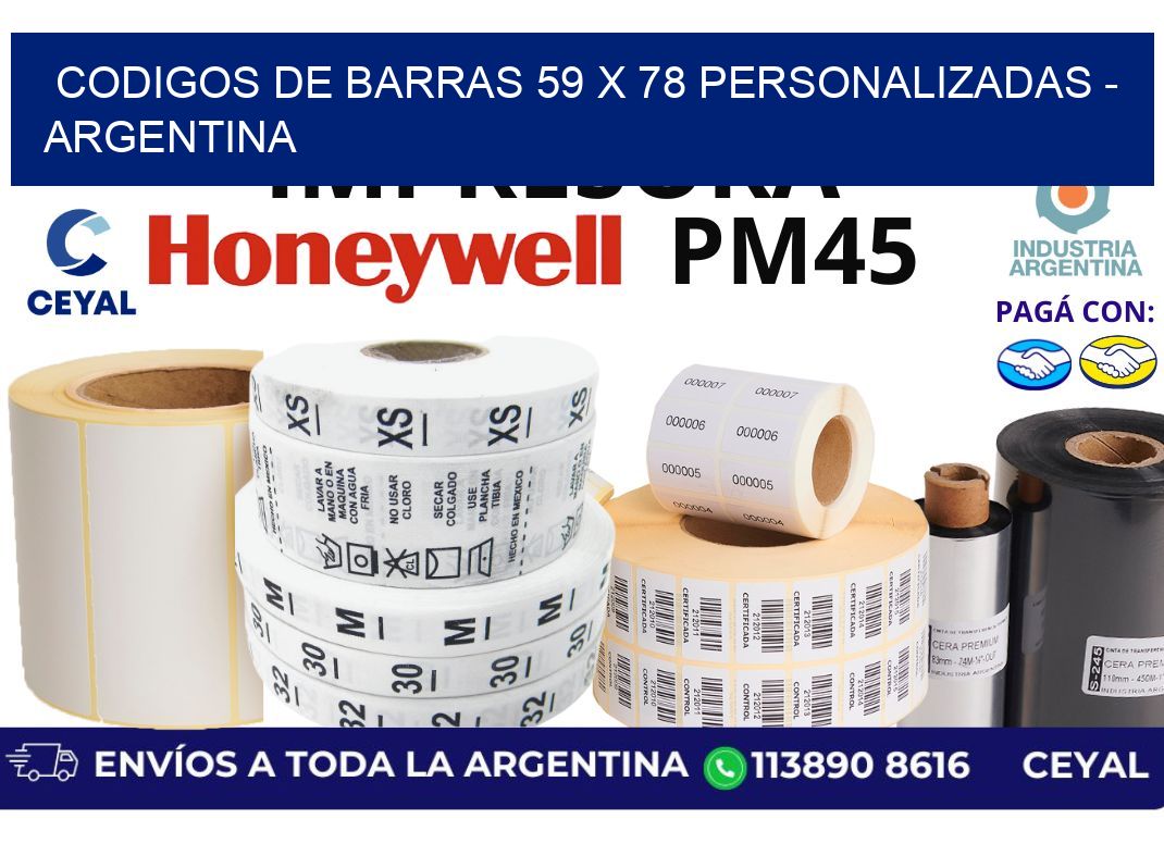 codigos de barras 59 x 78 personalizadas - Argentina