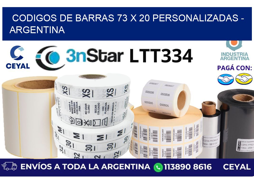 codigos de barras 73 x 20 personalizadas - Argentina