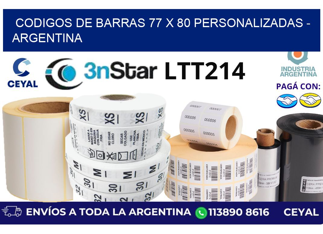 codigos de barras 77 x 80 personalizadas - Argentina
