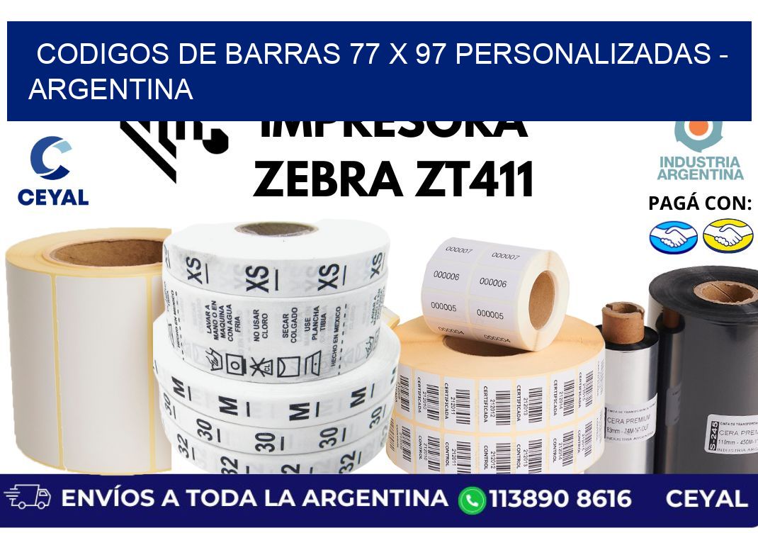 codigos de barras 77 x 97 personalizadas - Argentina