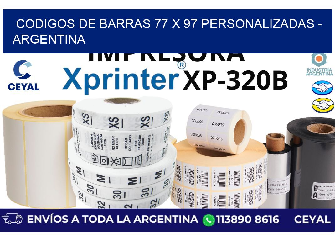 codigos de barras 77 x 97 personalizadas - Argentina