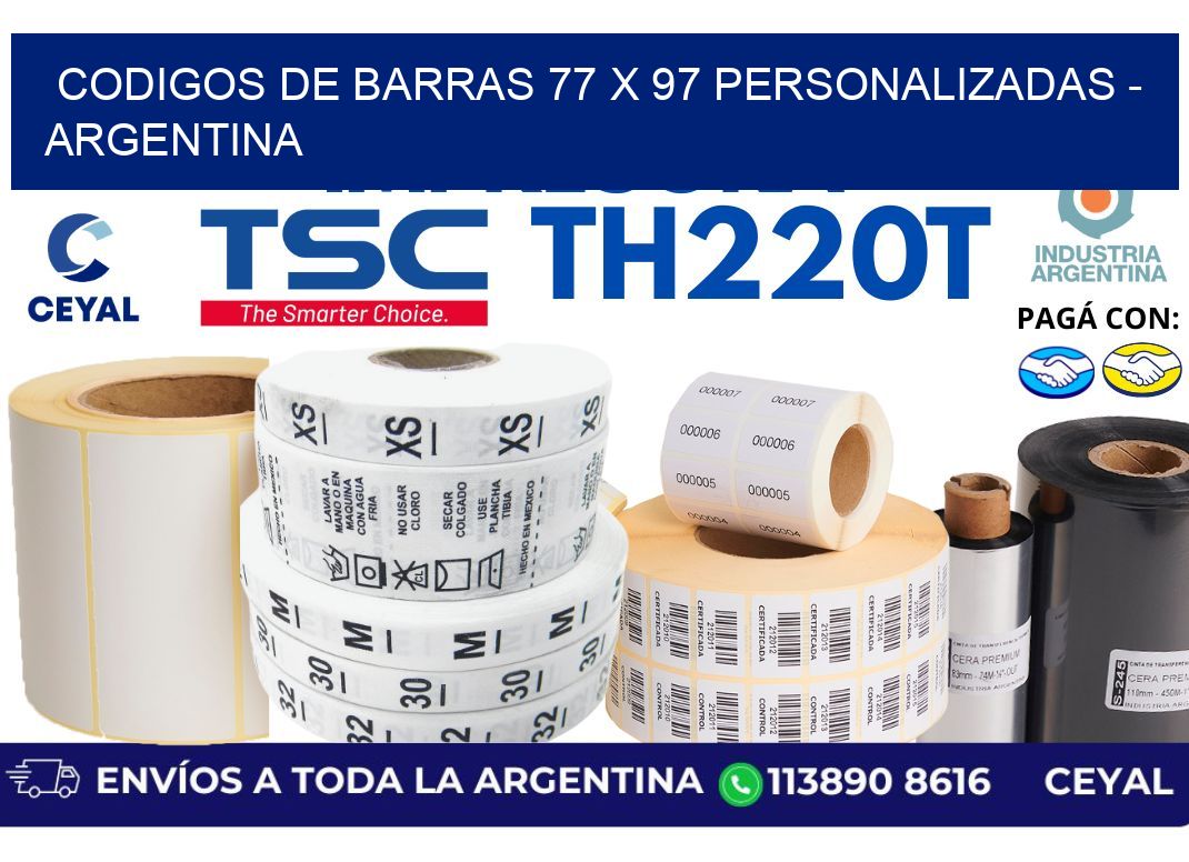 codigos de barras 77 x 97 personalizadas – Argentina