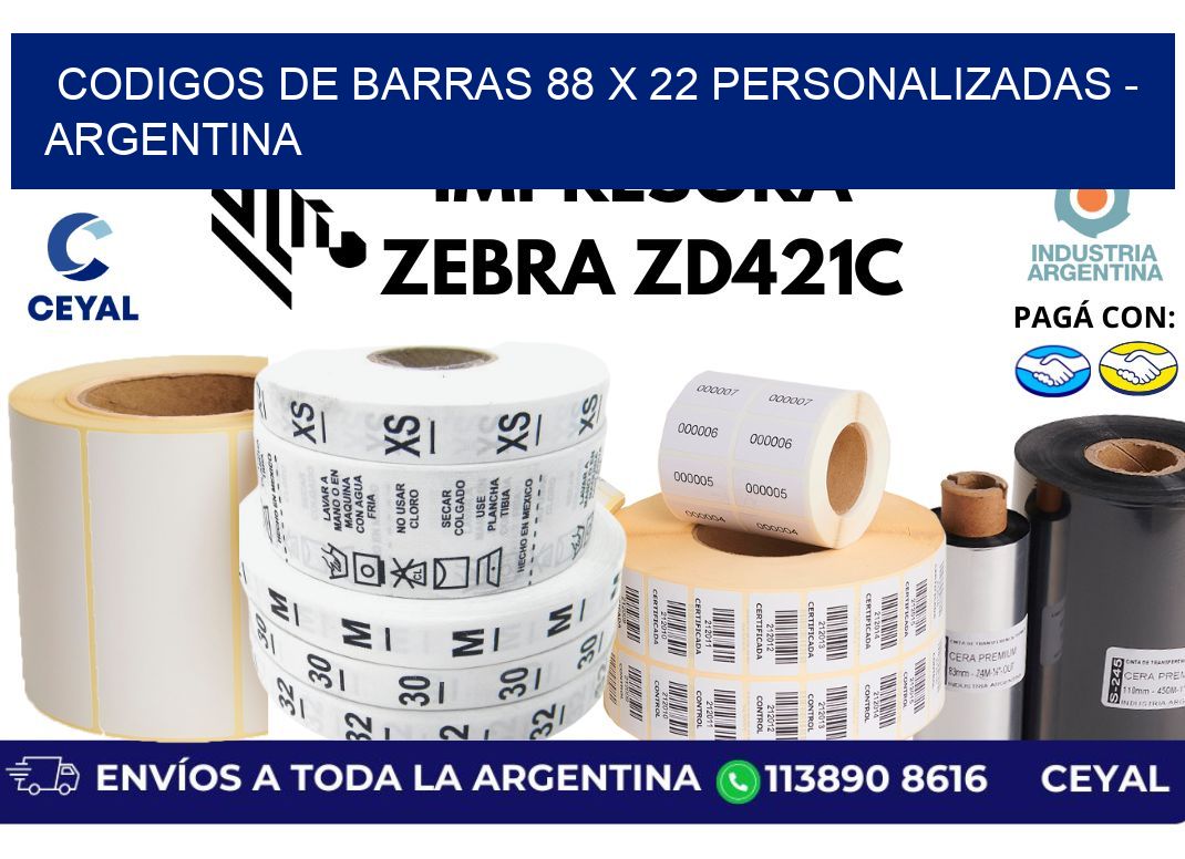 codigos de barras 88 x 22 personalizadas – Argentina