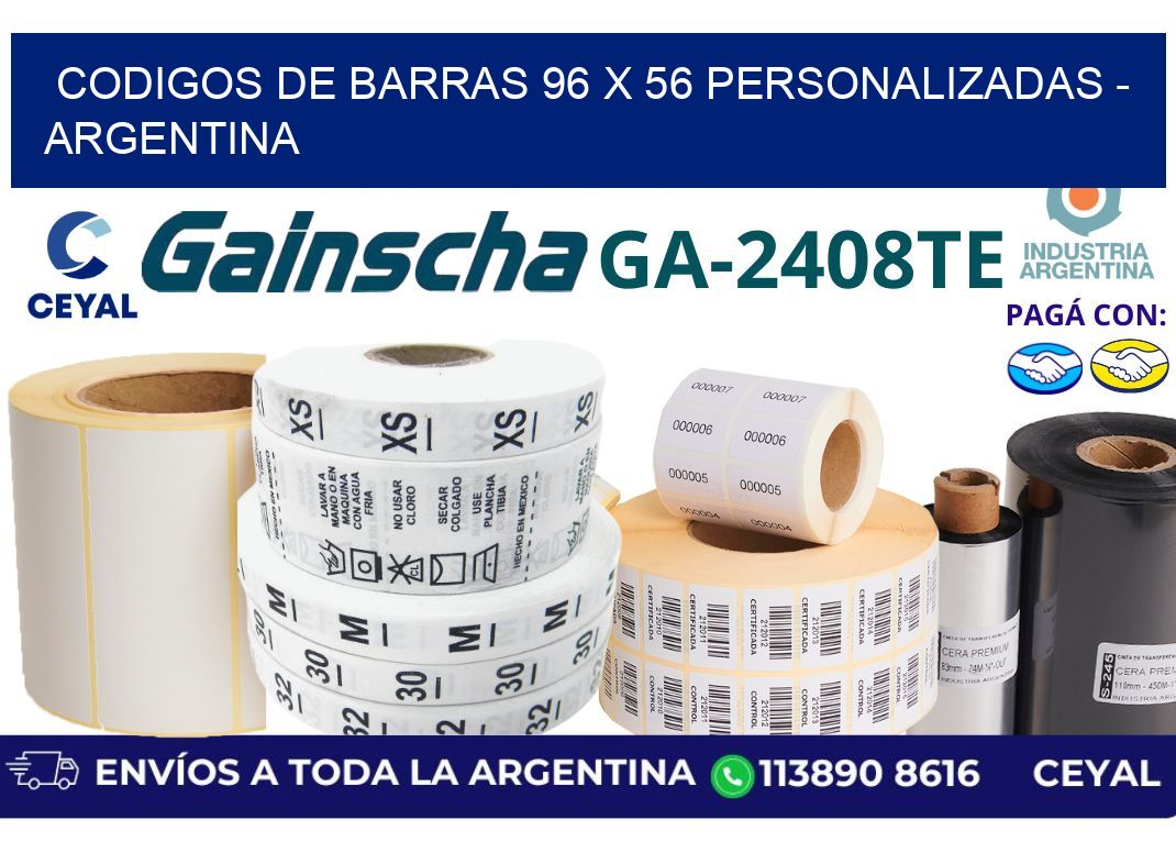 codigos de barras 96 x 56 personalizadas - Argentina