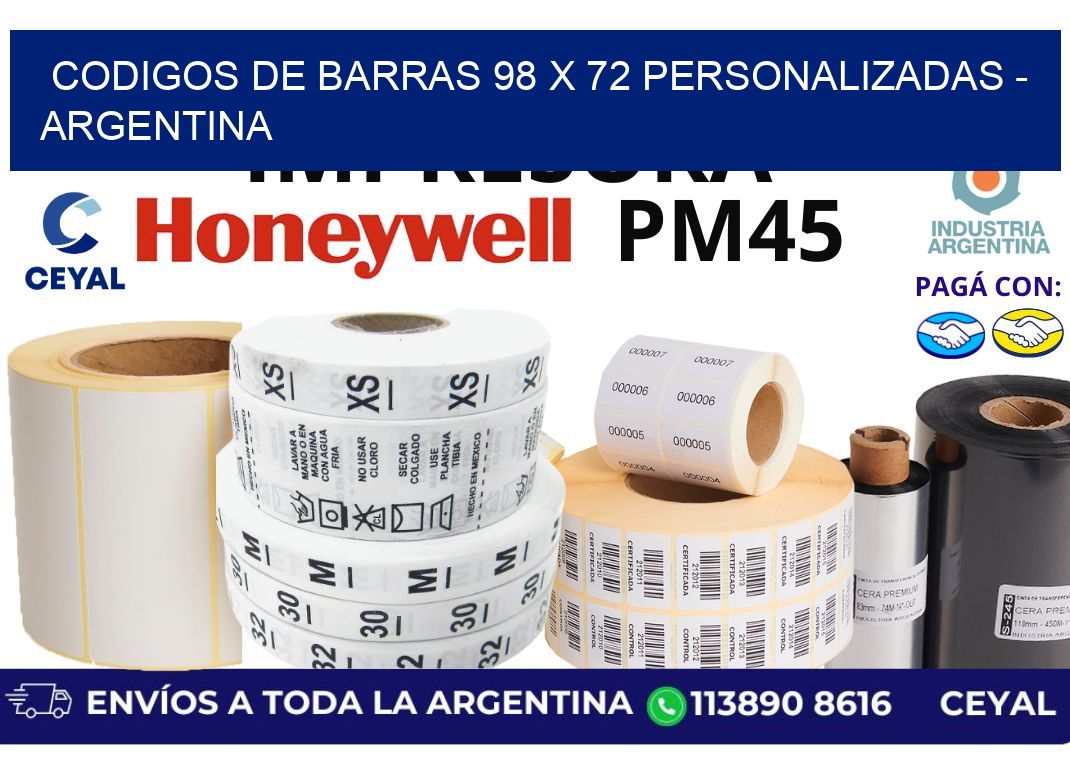 codigos de barras 98 x 72 personalizadas – Argentina