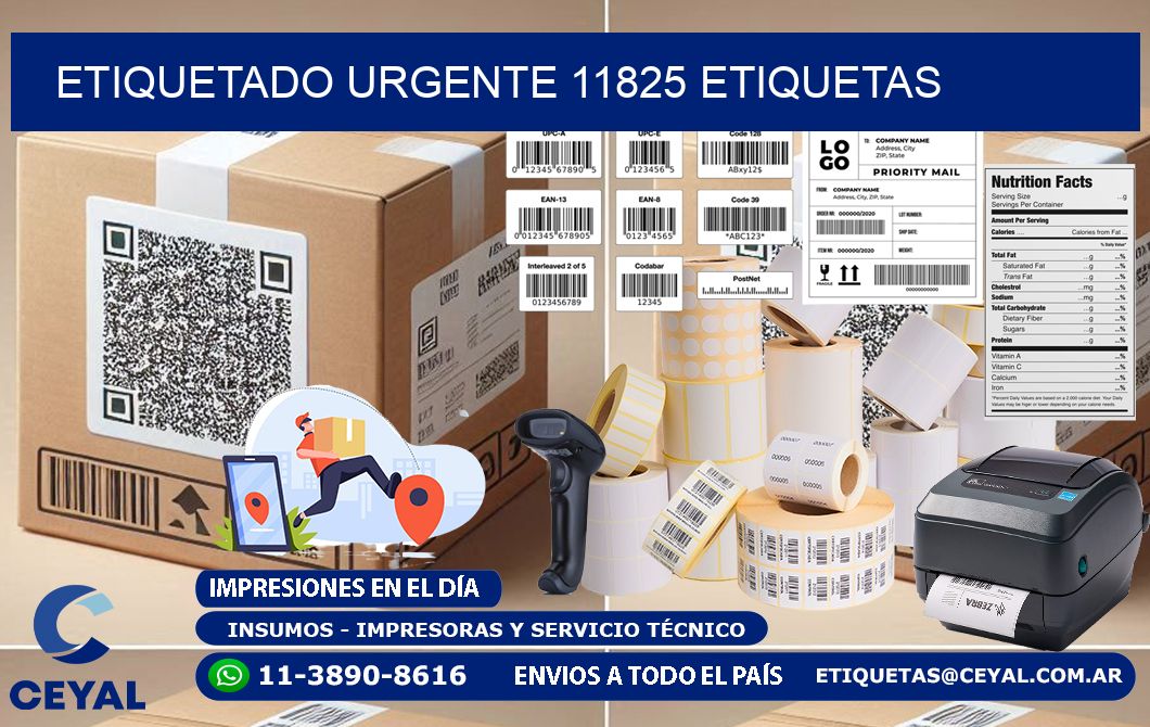 etiquetado urgente 11825 etiquetas