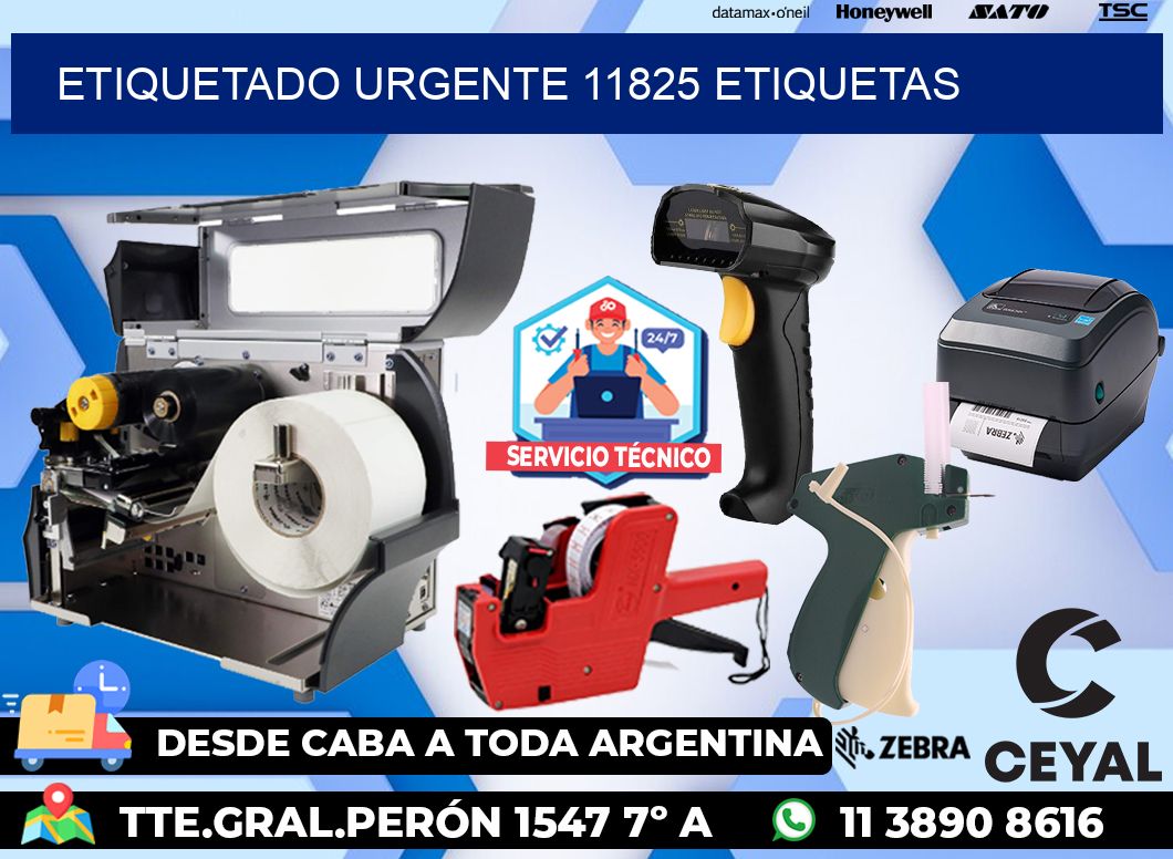etiquetado urgente 11825 etiquetas