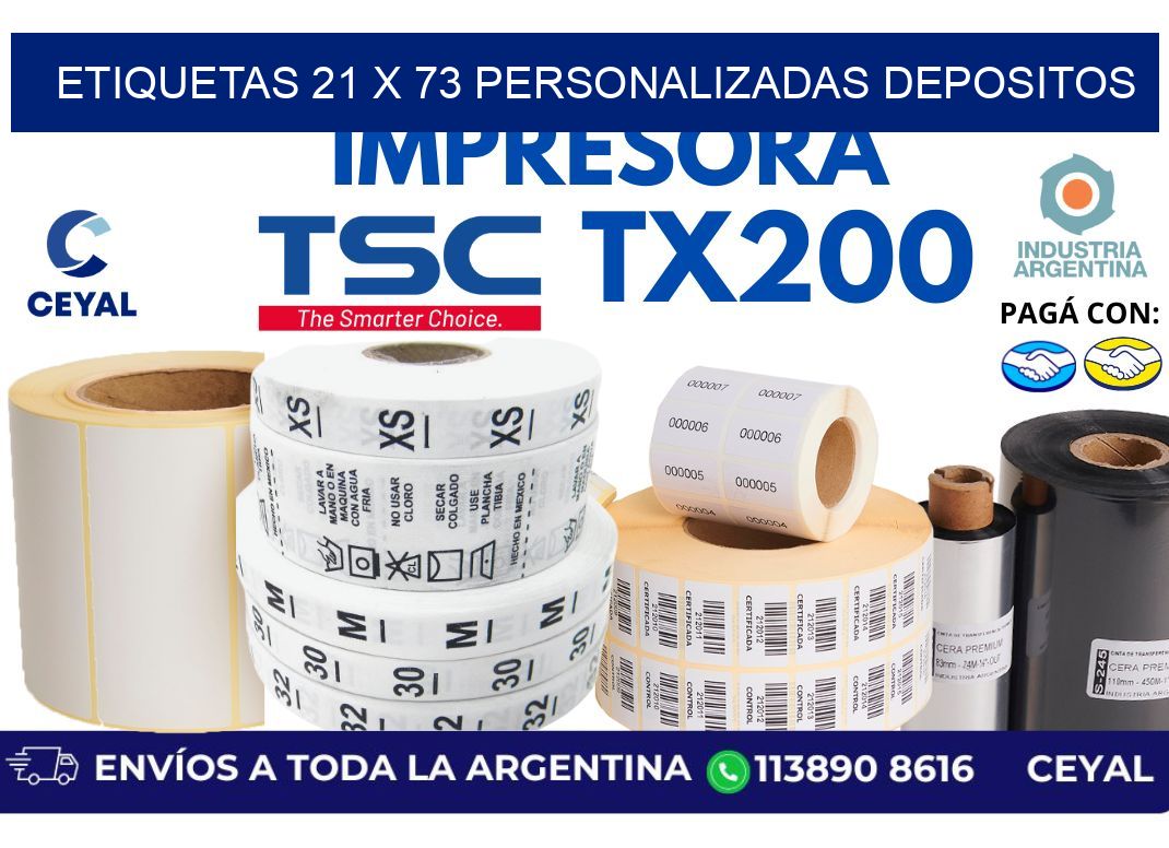 etiquetas 21 x 73 personalizadas depositos