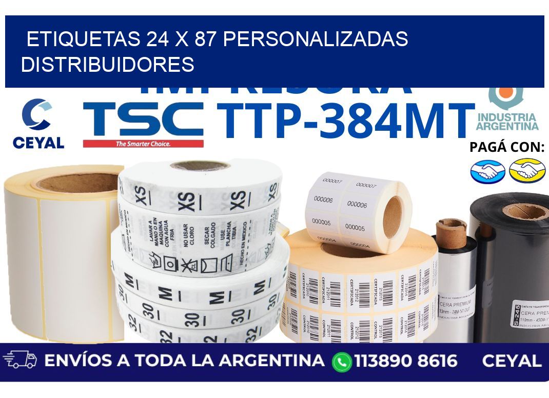etiquetas 24 x 87 personalizadas distribuidores