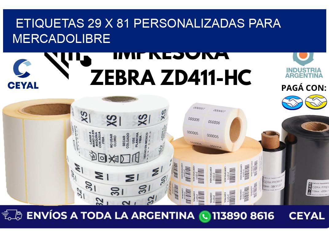 etiquetas 29 x 81 personalizadas para mercadolibre