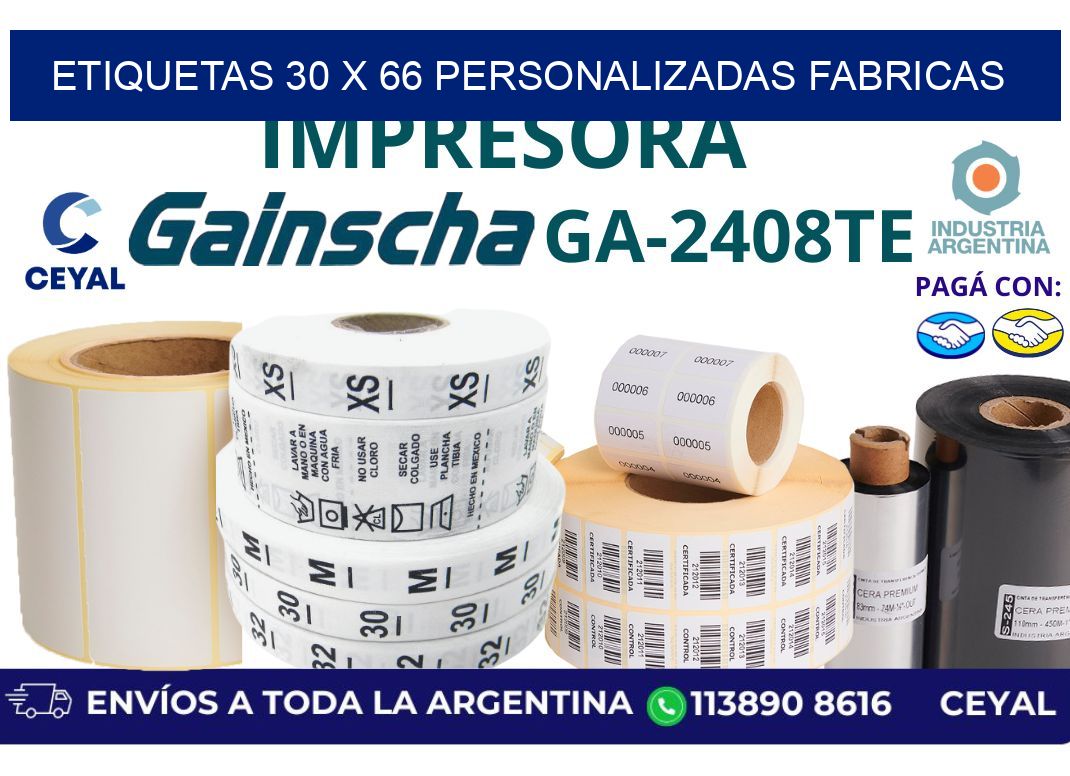 etiquetas 30 x 66 personalizadas fabricas