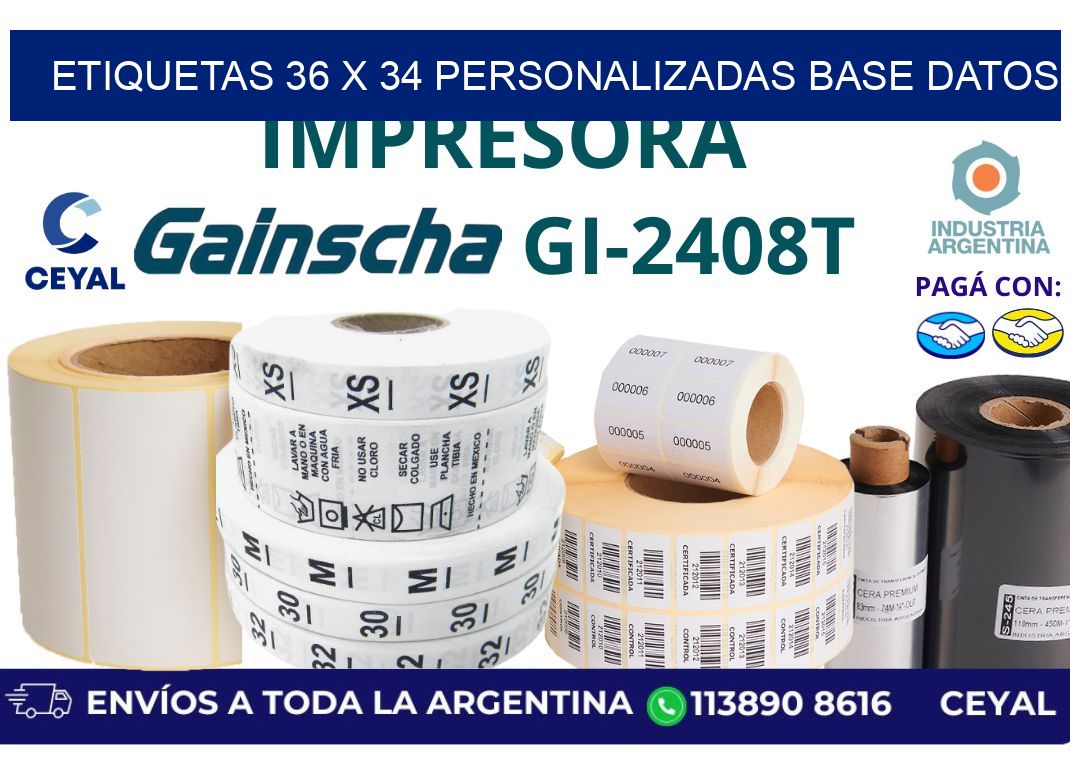 etiquetas 36 x 34 personalizadas base datos