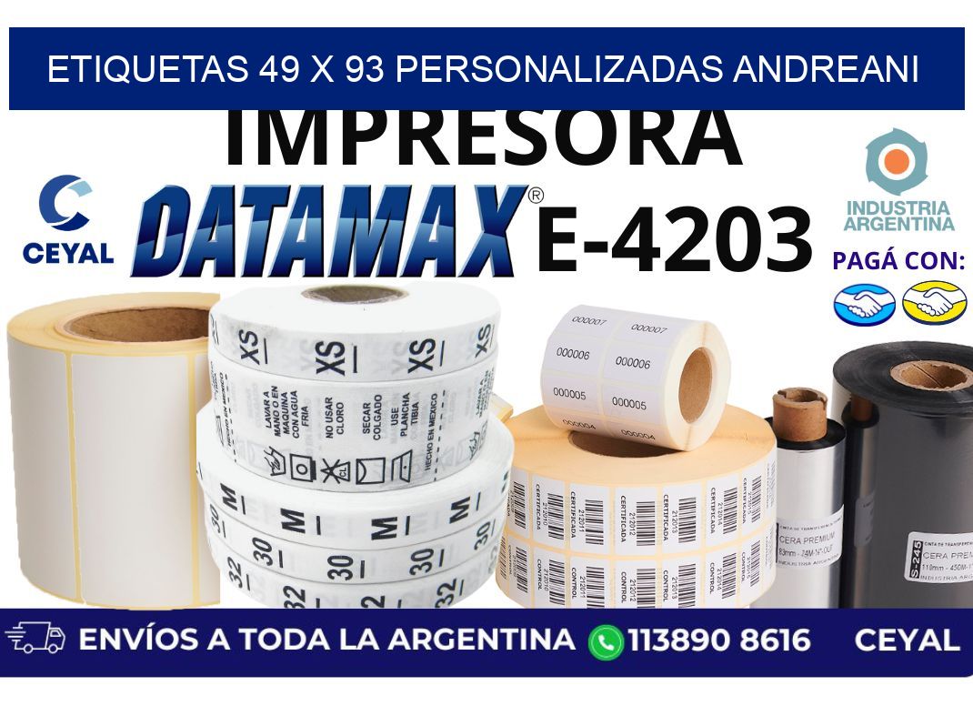 etiquetas 49 x 93 personalizadas andreani