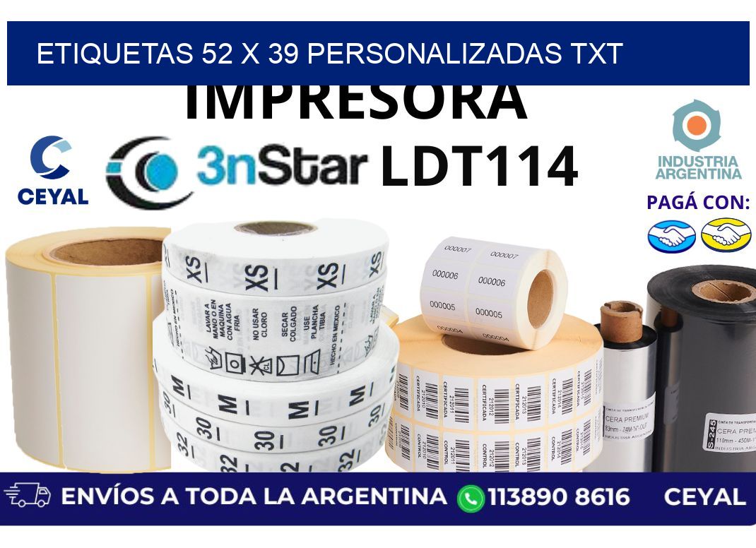 etiquetas 52 x 39 personalizadas txt