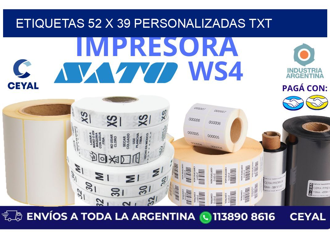 etiquetas 52 x 39 personalizadas txt
