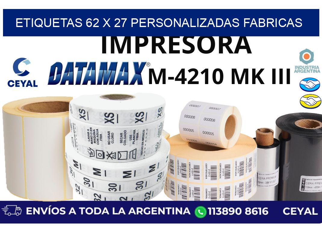 etiquetas 62 x 27 personalizadas fabricas