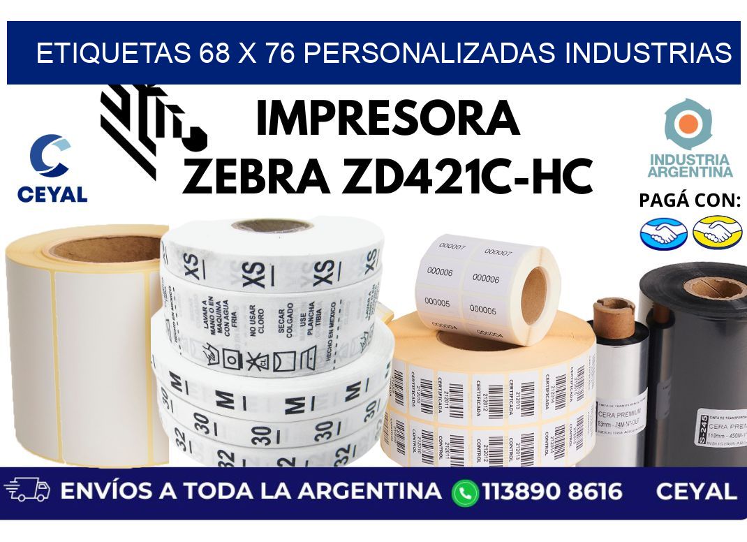 etiquetas 68 x 76 personalizadas industrias