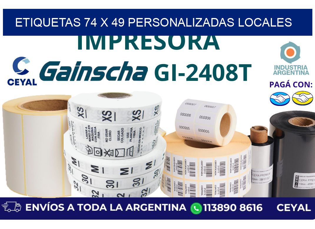 etiquetas 74 x 49 personalizadas locales