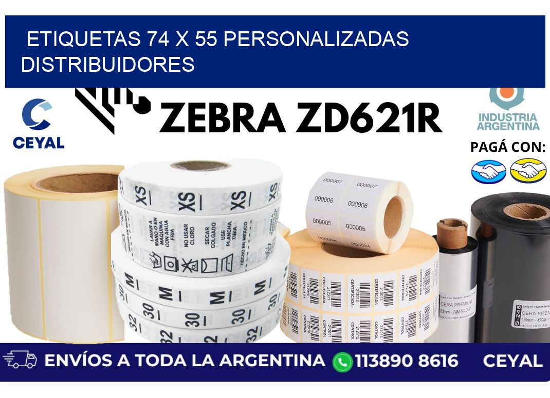 etiquetas 74 x 55 personalizadas distribuidores