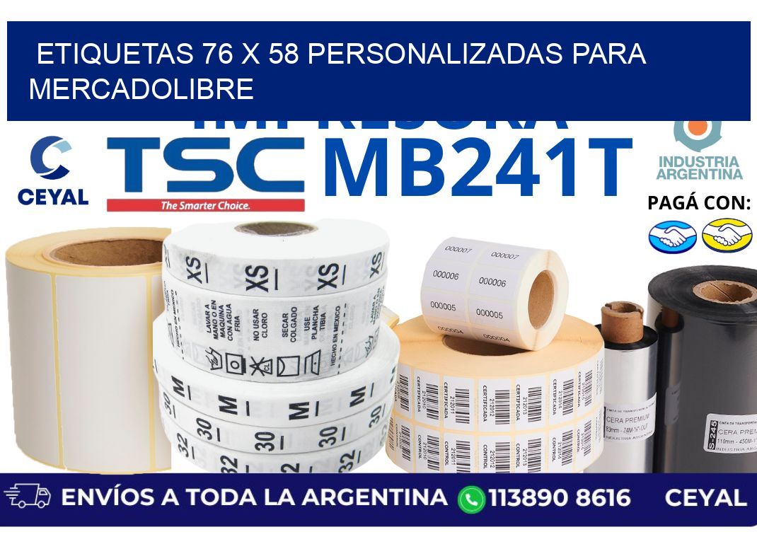 etiquetas 76 x 58 personalizadas para mercadolibre