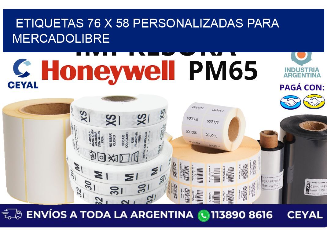 etiquetas 76 x 58 personalizadas para mercadolibre