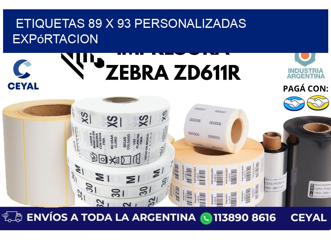 etiquetas 89 x 93 personalizadas expórtacion