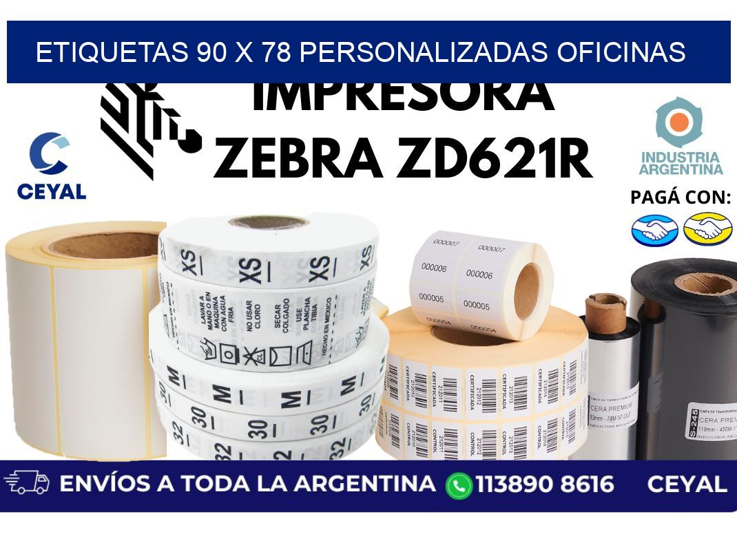 etiquetas 90 x 78 personalizadas oficinas