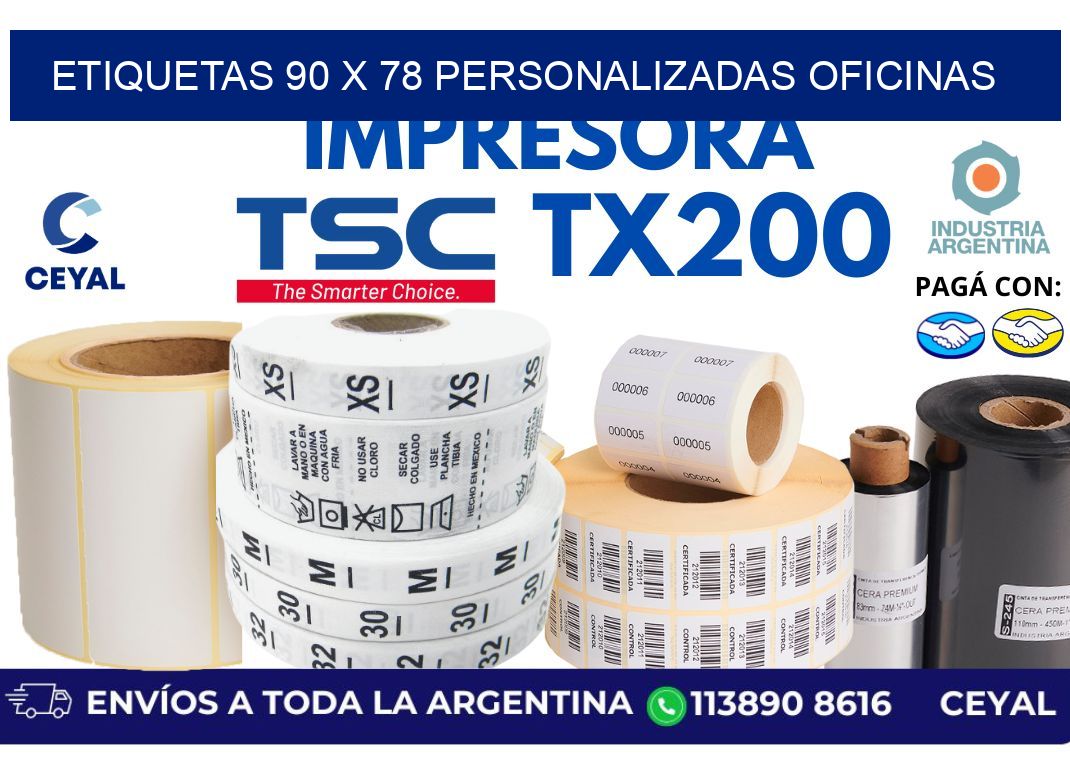 etiquetas 90 x 78 personalizadas oficinas