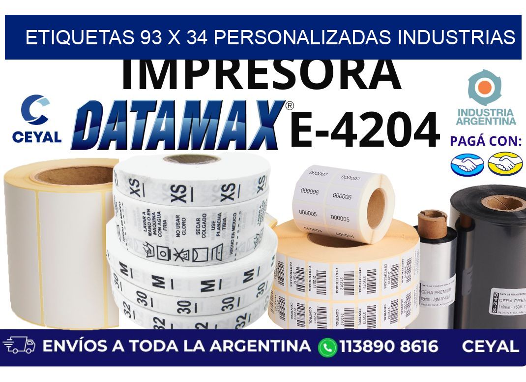 etiquetas 93 x 34 personalizadas industrias