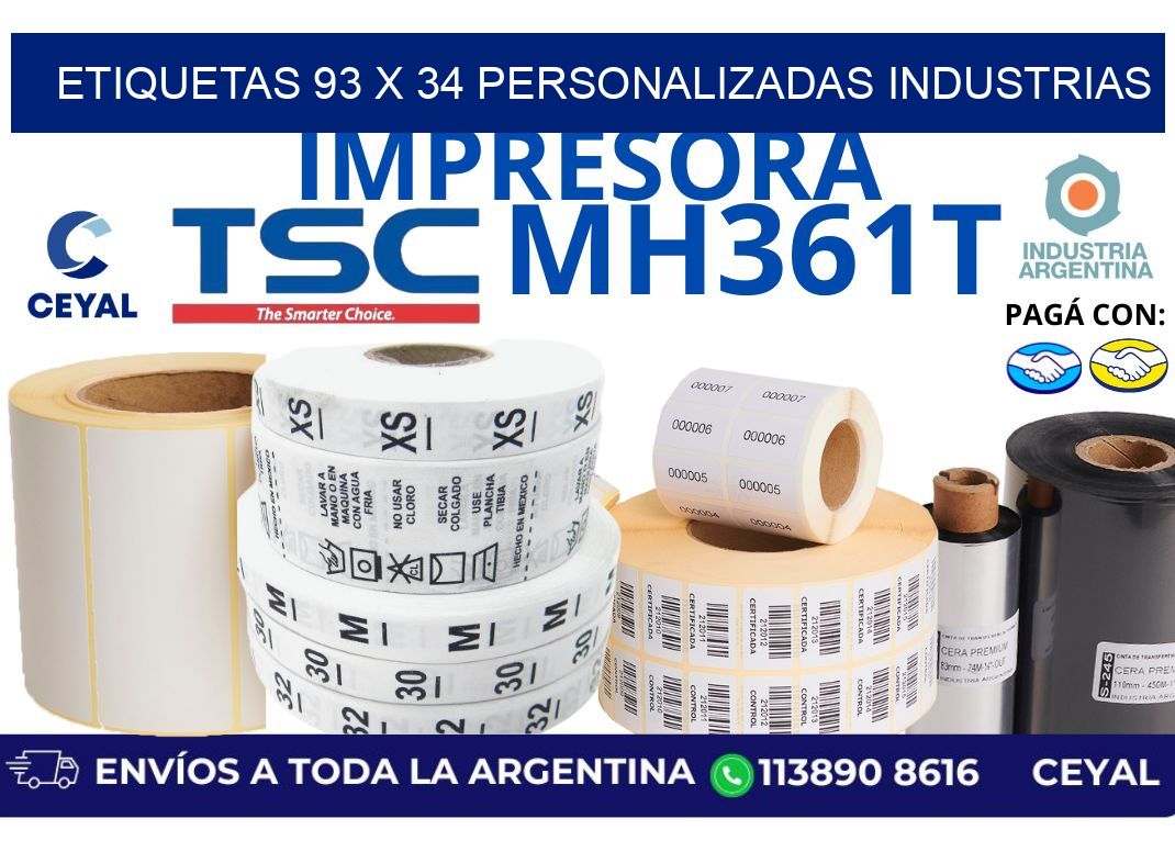 etiquetas 93 x 34 personalizadas industrias