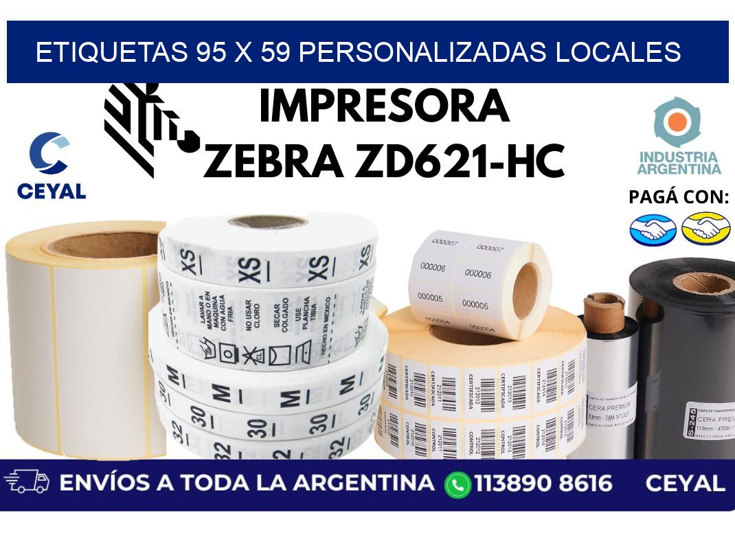 etiquetas 95 x 59 personalizadas locales
