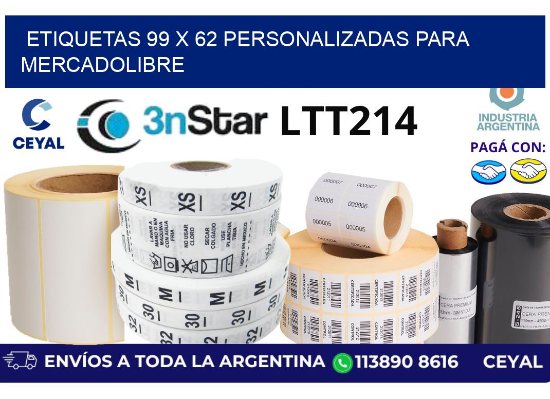 etiquetas 99 x 62 personalizadas para mercadolibre
