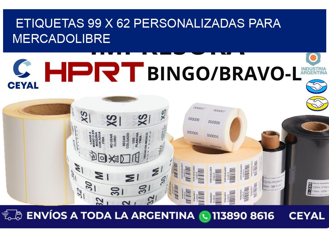 etiquetas 99 x 62 personalizadas para mercadolibre