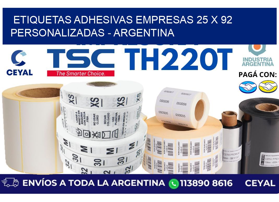 etiquetas adhesivas empresas 25 x 92 personalizadas – Argentina