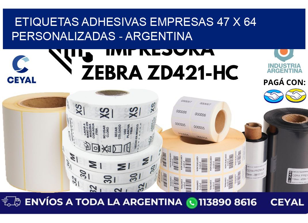 etiquetas adhesivas empresas 47 x 64 personalizadas - Argentina