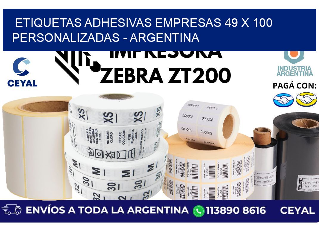 etiquetas adhesivas empresas 49 x 100 personalizadas - Argentina